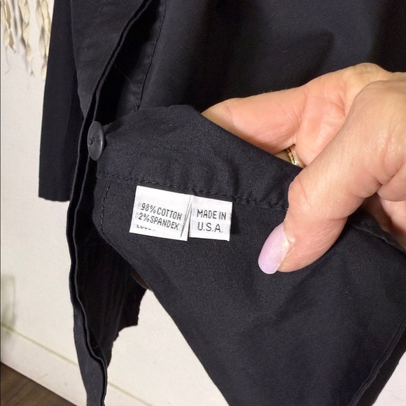 PLANET by Lauren G Black Button Down Front Mochneck Swing Top Size 1 - Picture 12 of 14